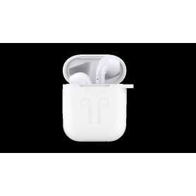 Custodia protettiva Bianca silicone per AirPods con gancio
