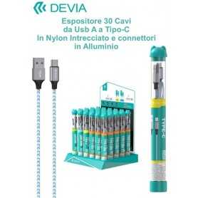 Espositore 30 cavi da Usb-A a Tipo-C in corda intrecciata