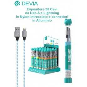 Espositore 30 cavi da Usb A a Lightning in corda intrecciata