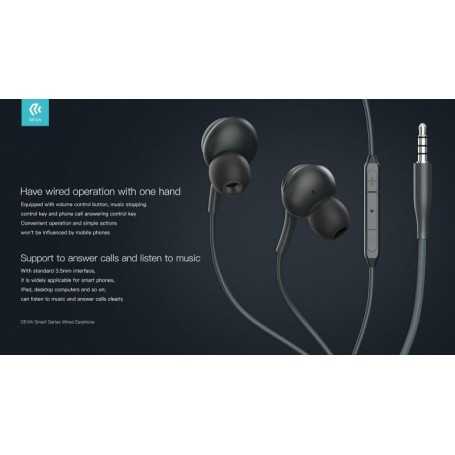 Auricolari Smart Stereo 3.5mm con controllo remoto Grigio
