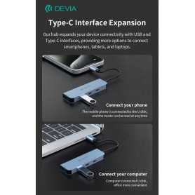 HUB 4 in 1 da tipo C a USB x2 + C + PD 100 W serie Leopard