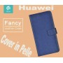 Custodia a Libro in Pelle Per Huawei P8 Lite Blu