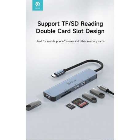 Leopard Type-C a USB3.0*3+PD + lettore di schede 5 in 1 HUB