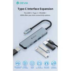 HUB 5 in 1 serie Leopard C a USB*2+C+PD 100W+HDMI 4K