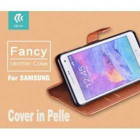 Custodia a Libro in Pelle Per Samsung Galaxy S6  Marrone