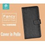 Custodia a Libro in Pelle Per Samsung Galaxy S6 Edge Nera