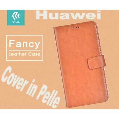 Custodia a Libro in Pelle Per Huawei G8 Mini Marrone