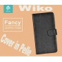 Custodia a Libro in Pelle Per Rainbow lite 4G Wiko Nera