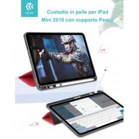 Custodia pelle per iPad Mini 2019 con supporto Pencil Nera