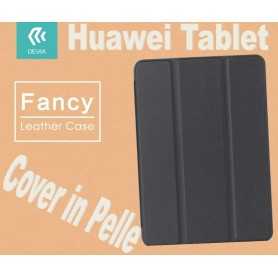 Custodia a Libro in Pelle Per Huawei T1-A21W Nera