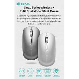 Mouse wireless con DPI regolabile 2.4G + Bluetooth Dual mode Grigio