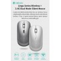 Mouse wireless con DPI regolabile 2.4G + Bluetooth Dual mode Grigio