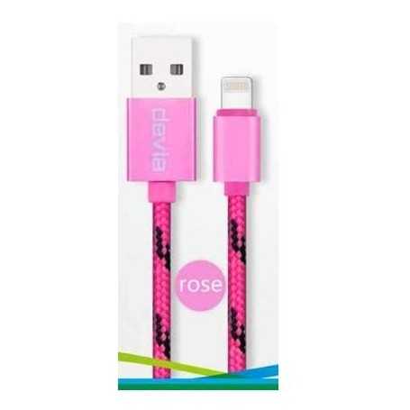 Cavo Dati Carica iPhone e iPad Dati IOS 7  IOS10 Rosa 1.5m