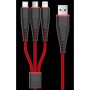 Cavo Fish 1 Devia 3 in 1 Apple iOS & Android C + M-Usb Rosso
