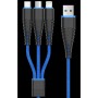 Cavo Fish 1 Devia 3 in 1 Apple iOS & Android C + M-Usb Blu