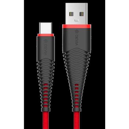 Cavo Fish Devia Android Type C 1.5mt Alta Resistenza Rosso