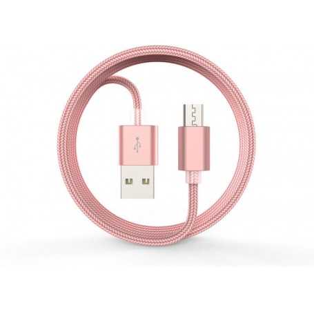 Cavo Dati Carica in Corda Android M-Usb 1.5mt Rose Gold