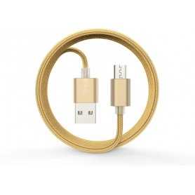 Cavo Dati Carica in Corda Android M-Usb 1.5mt C-Gold