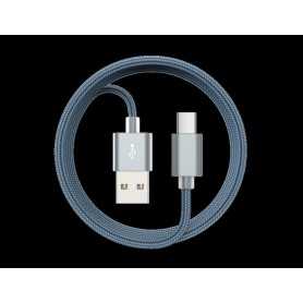 Cavo Dati Carica in Corda Android Type-C 1.5mt Grigio