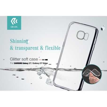 Cover Glitter Soft per Samsung Galaxy S7 Edge Nera