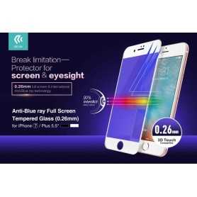 Anti-Blue Ray Full Screen Vetro Temperato per iPhone 7 Bianc