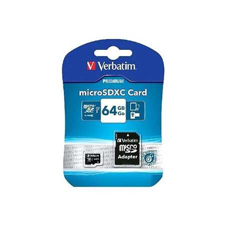 MEMORY CARD MICRO SD/TRANSFLASH 64GB VERBATIM CLASSE 10 44084