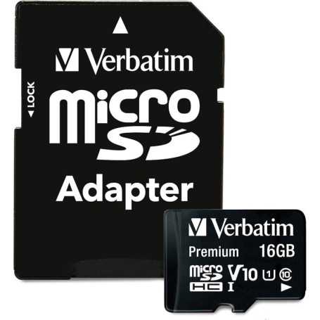 MEMORY CARD MICRO SD/TRANSFLASH 16GB VERBATIM CLASSE 10 44082