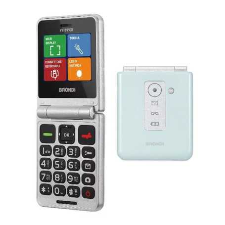 CELLULARE BRONDI FLIPPER DUOS VERDE ACQUA METAL ITALIA