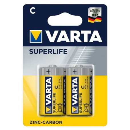 BATTERIA SUPERLIFE MEZZA TORCIA C ZINCO CARBONE 2PZ VARTA