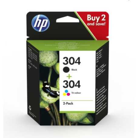 CARTUCCIA HP MULTIPACK 304 BK + 304 CL 3JB05AE