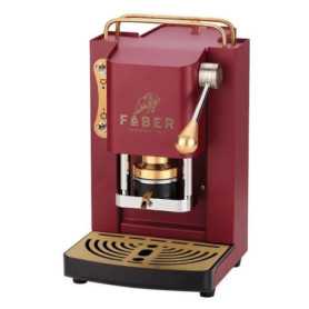 MACCHINA DA CAFFE' FABER PRO DELUXE PROCHERRYBASOTT PRESSACIALDA IN OTTONE CHERRY RED