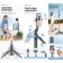 Selfie-Stick con tracciamento del viso Al + supporto per streaming + Telecomando