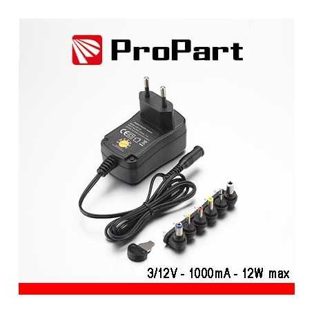 Alimentatore Switching Multitensione 3-12V 1000mA 12W max