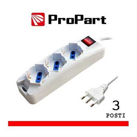 Multipresa 3pos bipasso/schuko spina16A +interr.