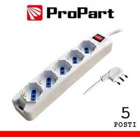 Multipresa 5pos bipasso/schuko spina16A +interr.