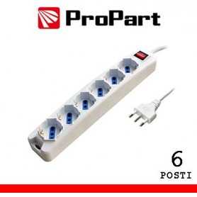 Multipresa 6pos bipasso/schuko spina16A +interr.