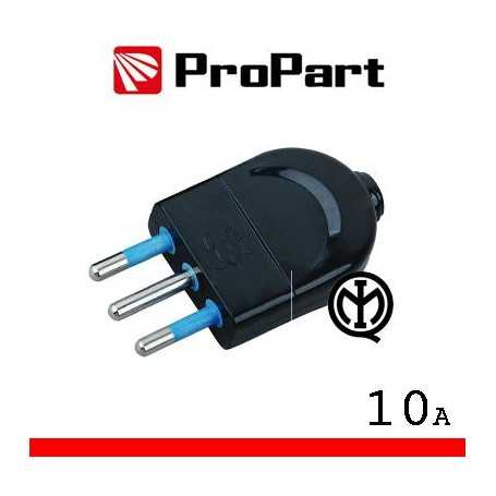Spina 10A 2P+T nera polybag