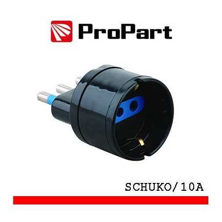 Adattatore schuko spina16A nero