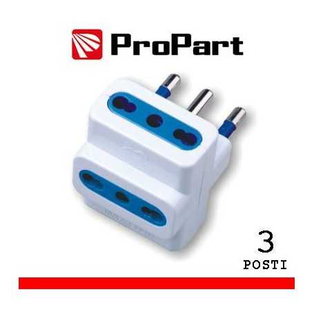 Adattatore triplo 3pos bipasso spina16A polybag