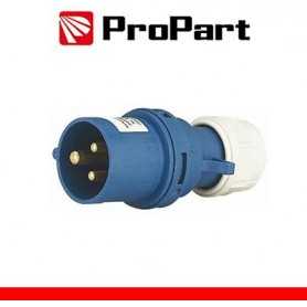 Spina Mobile Diritta Indust. CEE 16A-6h 2P+T 220-250V IP44
