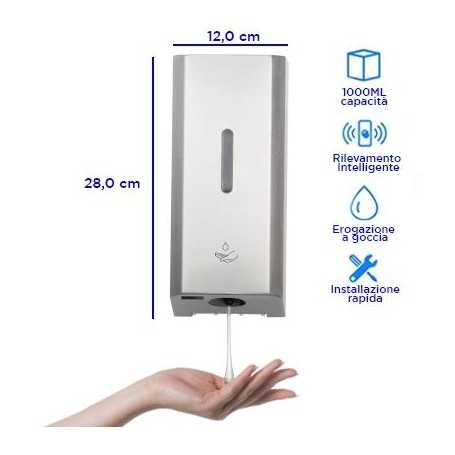 Dispenser automatico a muro, erogazione a goccia - 1 LT